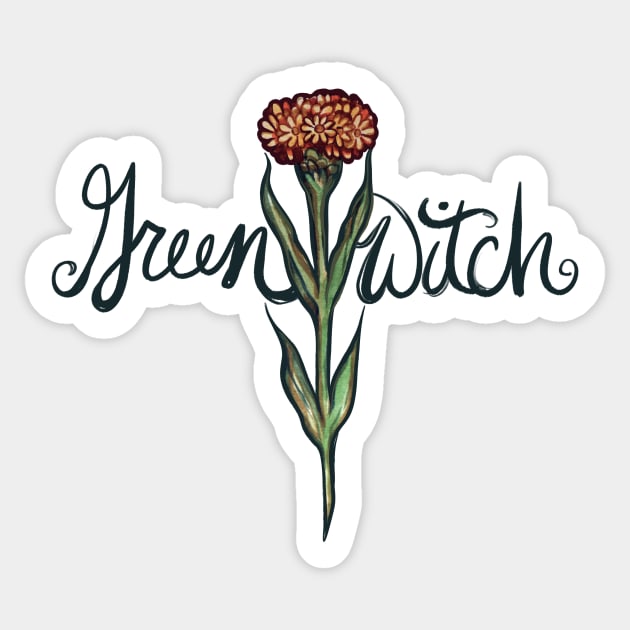 Green Witch Sticker by bubbsnugg